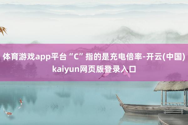 体育游戏app平台“C”指的是充电倍率-开云(中国)kaiyun网页版登录入口