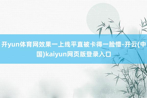 开yun体育网效果一上线平直被卡得一脸懵-开云(中国)kaiyun网页版登录入口