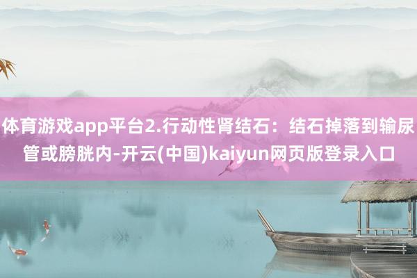 体育游戏app平台2.行动性肾结石:结石掉落到输尿管或膀胱内-开云(中国)kaiyun网页版登录入口