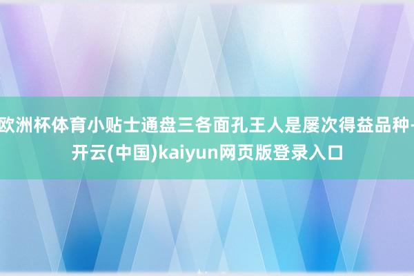 欧洲杯体育小贴士通盘三各面孔王人是屡次得益品种-开云(中国)kaiyun网页版登录入口