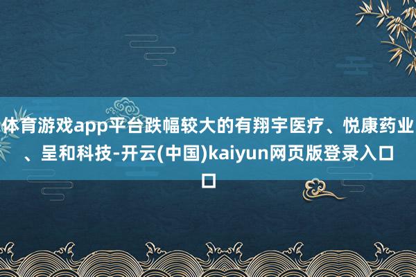 体育游戏app平台跌幅较大的有翔宇医疗、悦康药业、呈和科技-开云(中国)kaiyun网页版登录入口