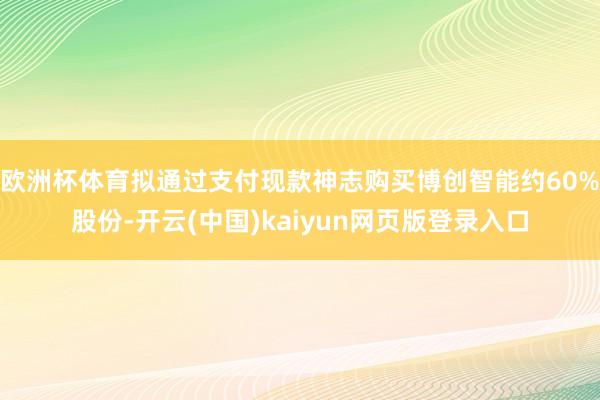 欧洲杯体育拟通过支付现款神志购买博创智能约60%股份-开云(中国)kaiyun网页版登录入口