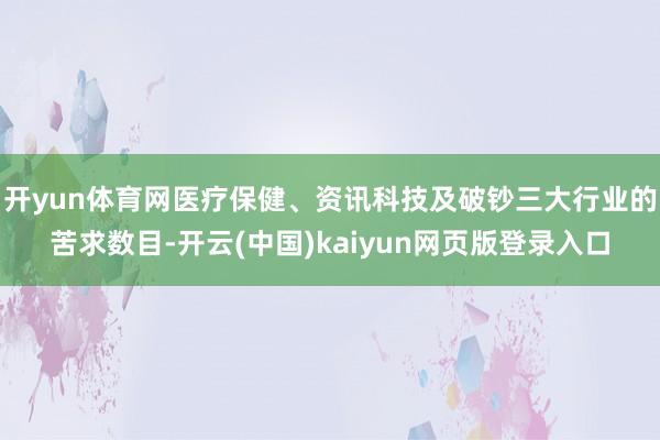 开yun体育网医疗保健、资讯科技及破钞三大行业的苦求数目-开云(中国)kaiyun网页版登录入口